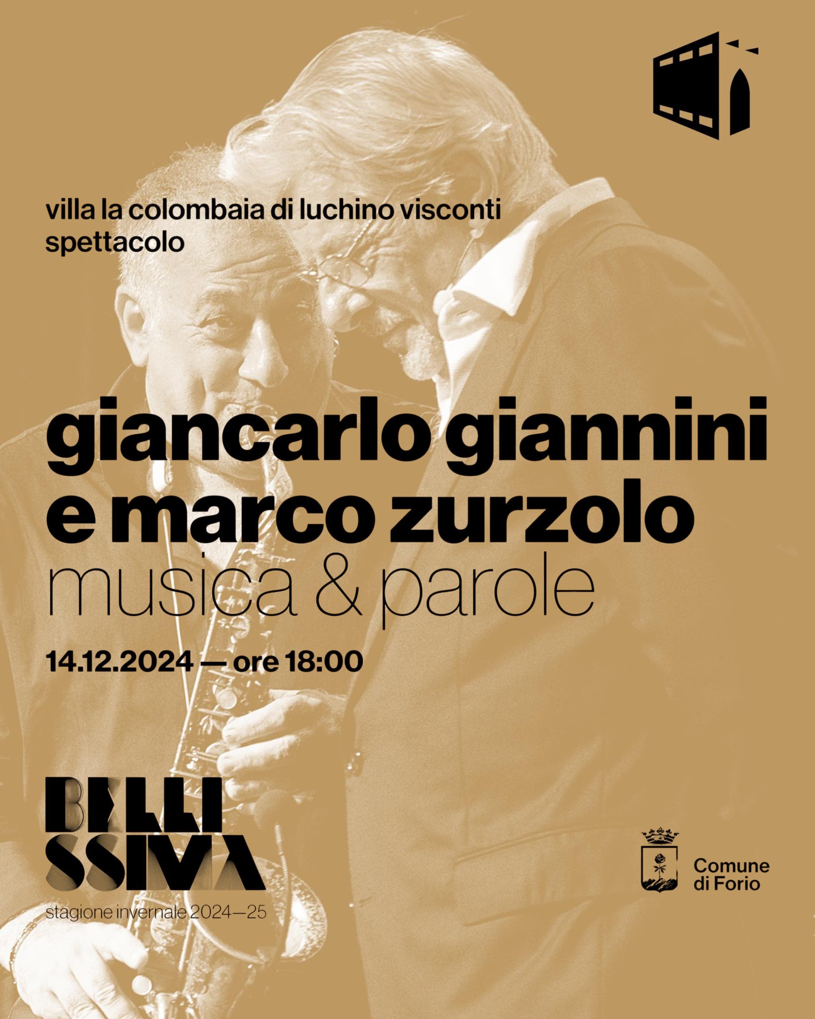 “BELLISSIMA” rassegna di eventi: Giancarlo Giannini e Marzo Zurzolo presentano Musica &Parole